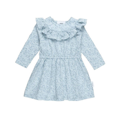 HUXBABY | Floral Frozen Bunnies Frill Kjóll |  3 mánaða - 8 ára